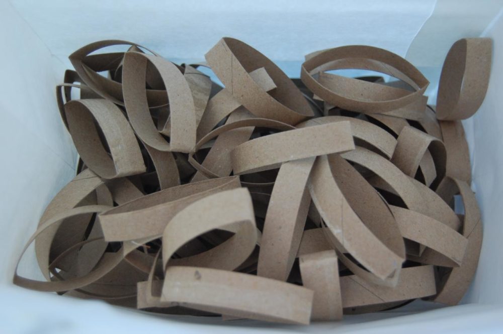 Разрезанные втулки от туалетной бумаги